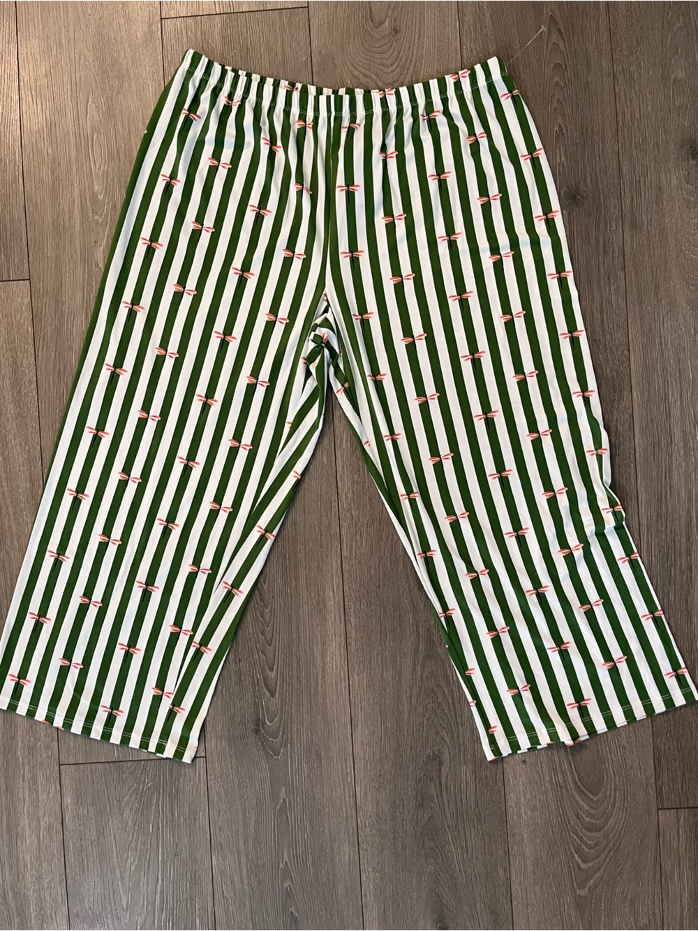 NWT kate spade Green and White Striped Dragonfly Short-Sleeve Pajama Set Size XL - Picture 3 of 15